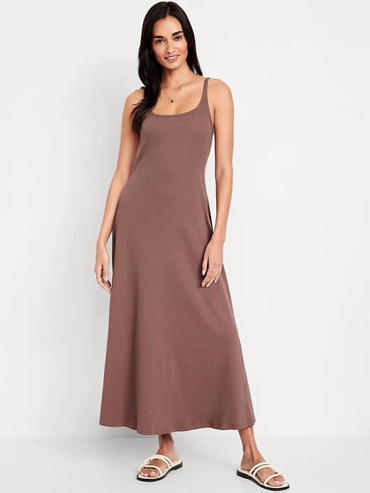 Sleeveless Ribbed Maxi Dress - Image 1