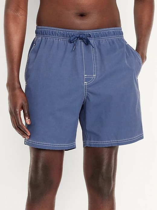 Washed Swim Trunks -- 7-inch inseam - Image 1