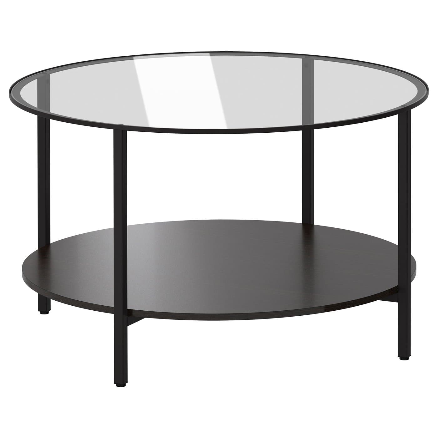 VITTSJÖ Couchtisch - schwarzbraun/Glas 75 cm - Image 1