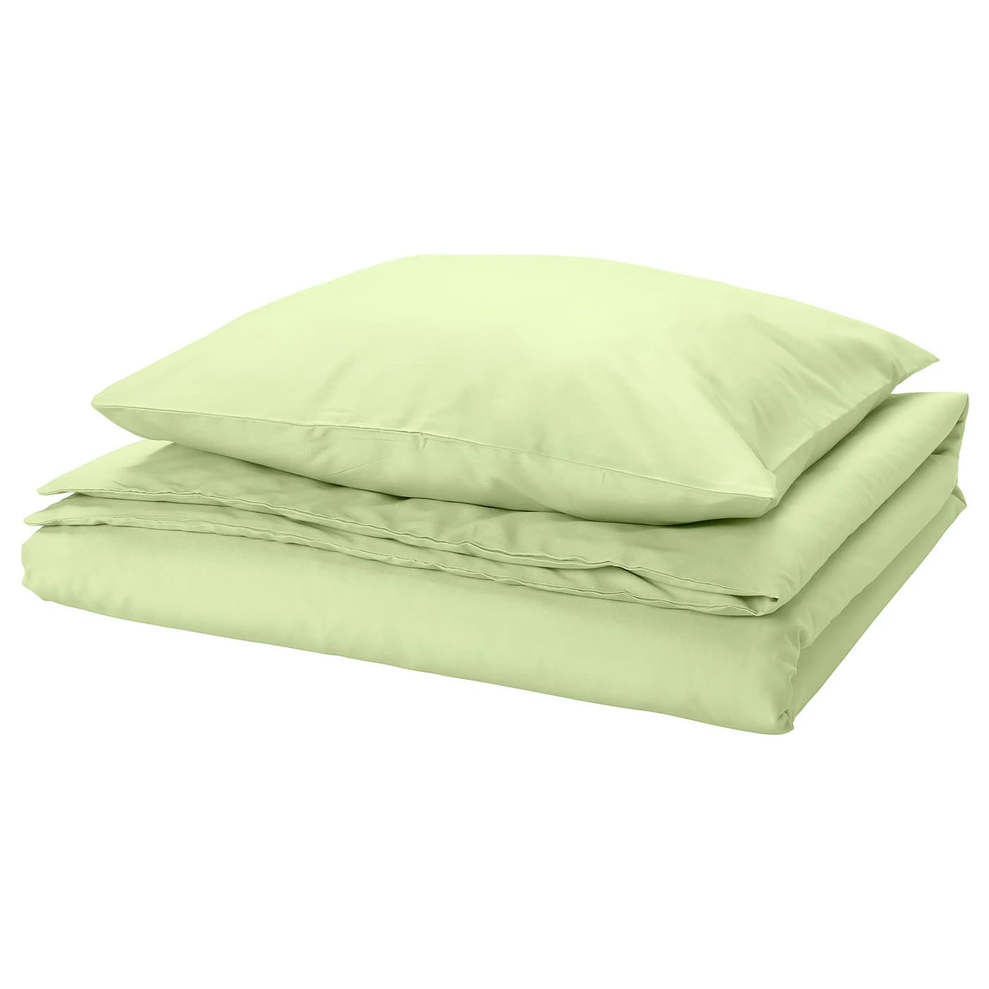 PILTANDVINGE Housse de couette et 1 taie - vert clair 150x200/65x65 cm - Image 1