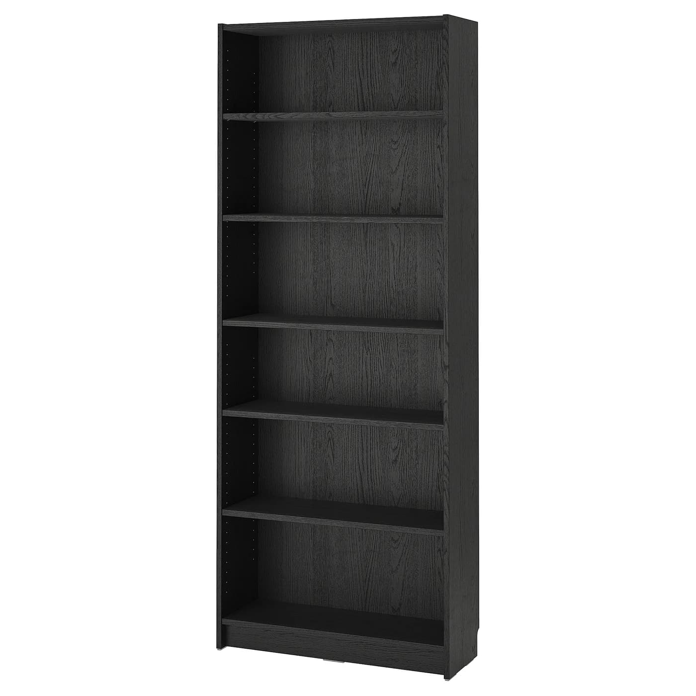 BILLY Bookcase - black oak effect 31 1/2x11x79 1/2 " - Image 1