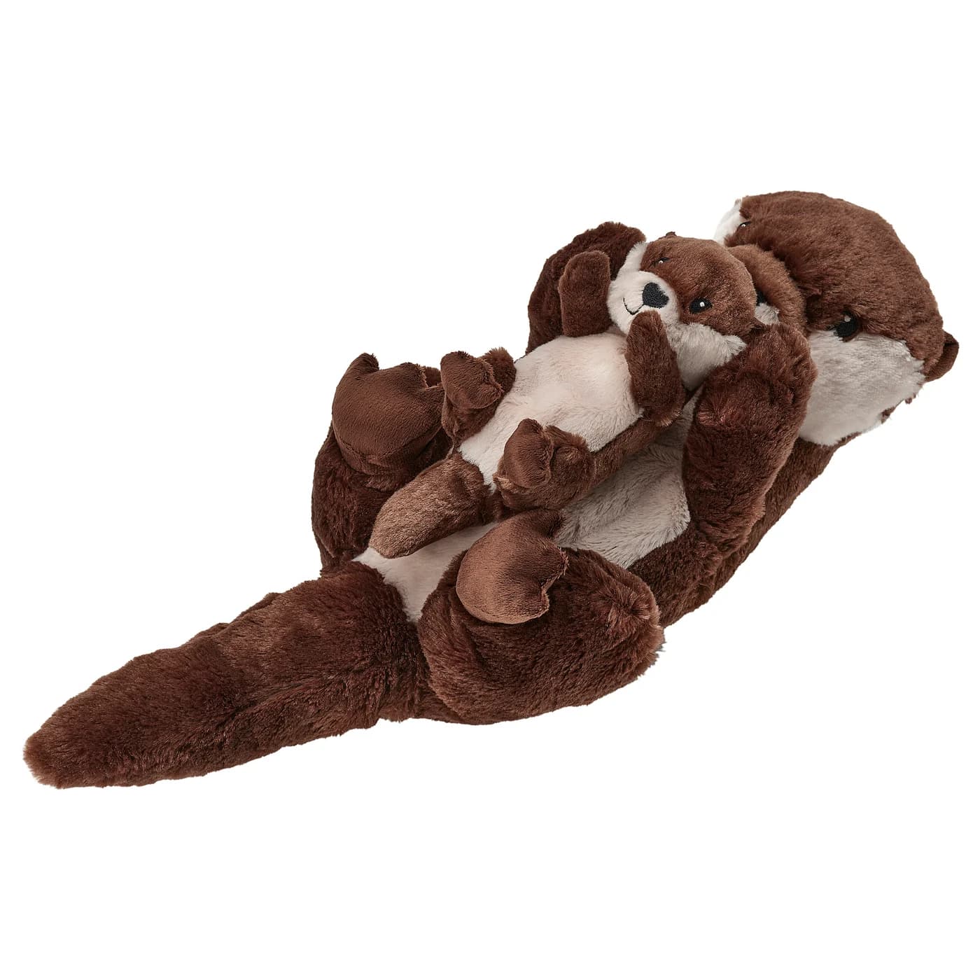 SKOGSDUVA Soft toy, set of 2 - otter with baby/brown beige 17 ¾ " - Image 1