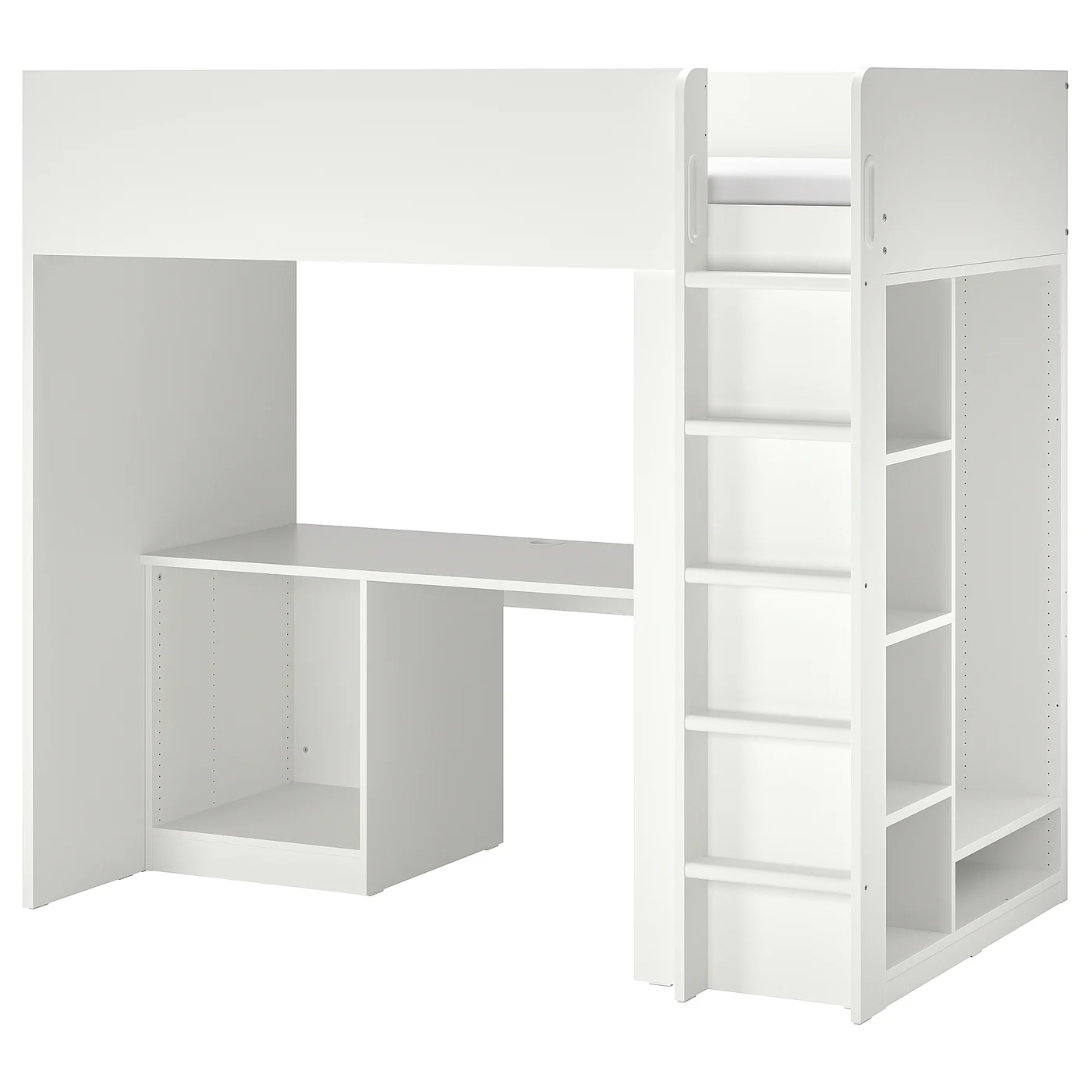 SMÅSTAD Loft bed frame, desk and storage - white Twin - Image 1