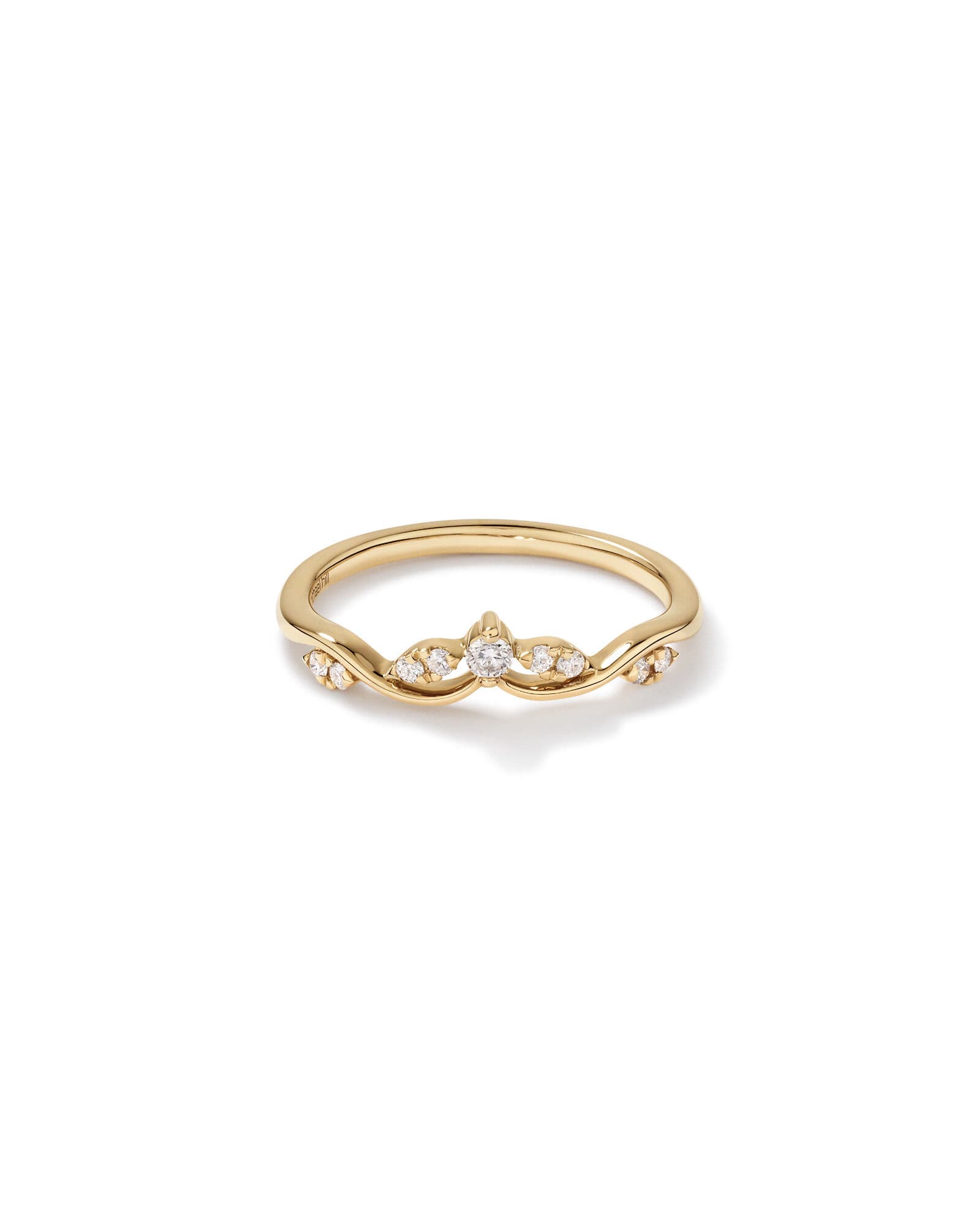 0.12 Carat TW Diamond Contoured Wedding band in 14kt Yellow Gold - Image 1
