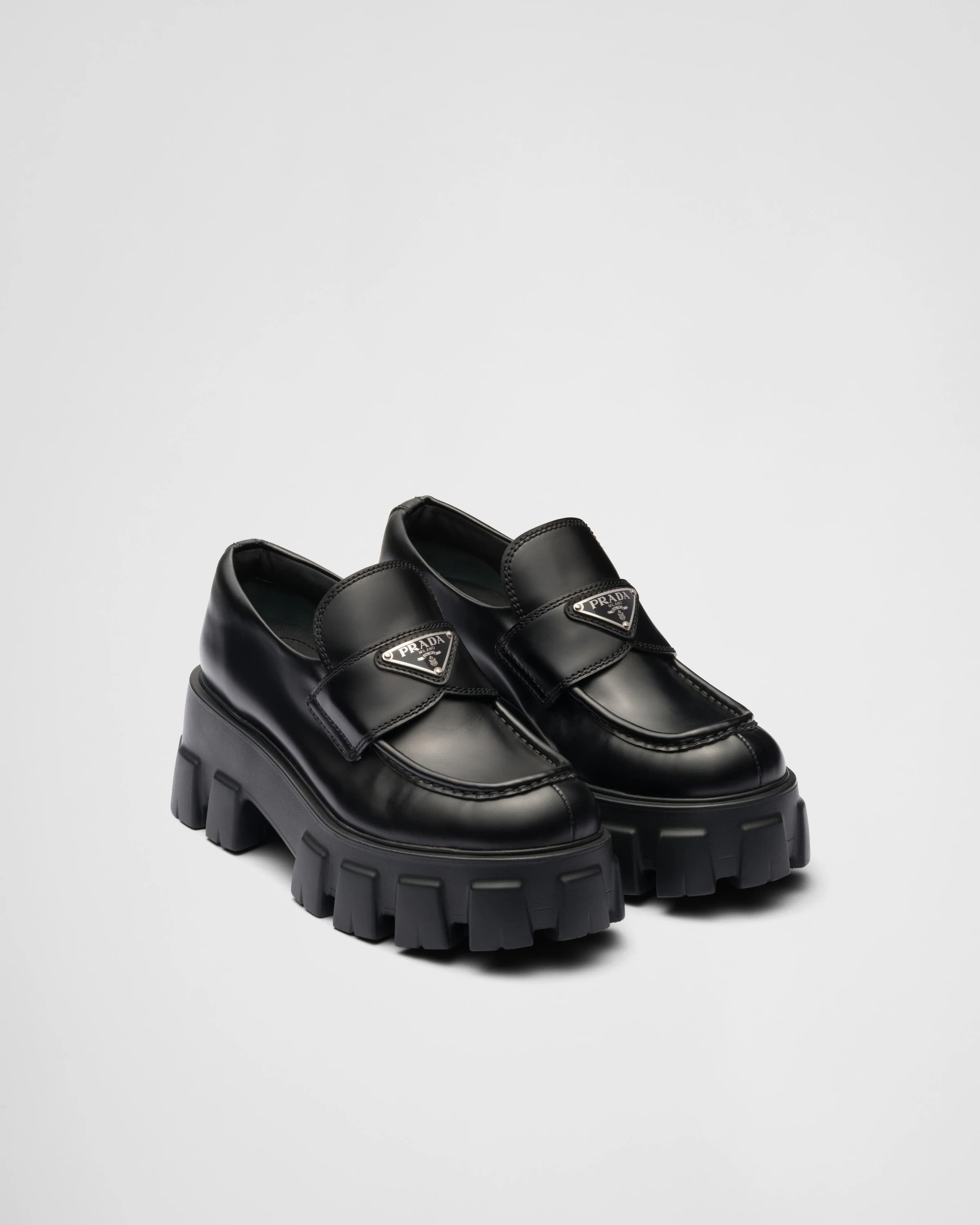 Brushed leather Monolith loafers - Image 1