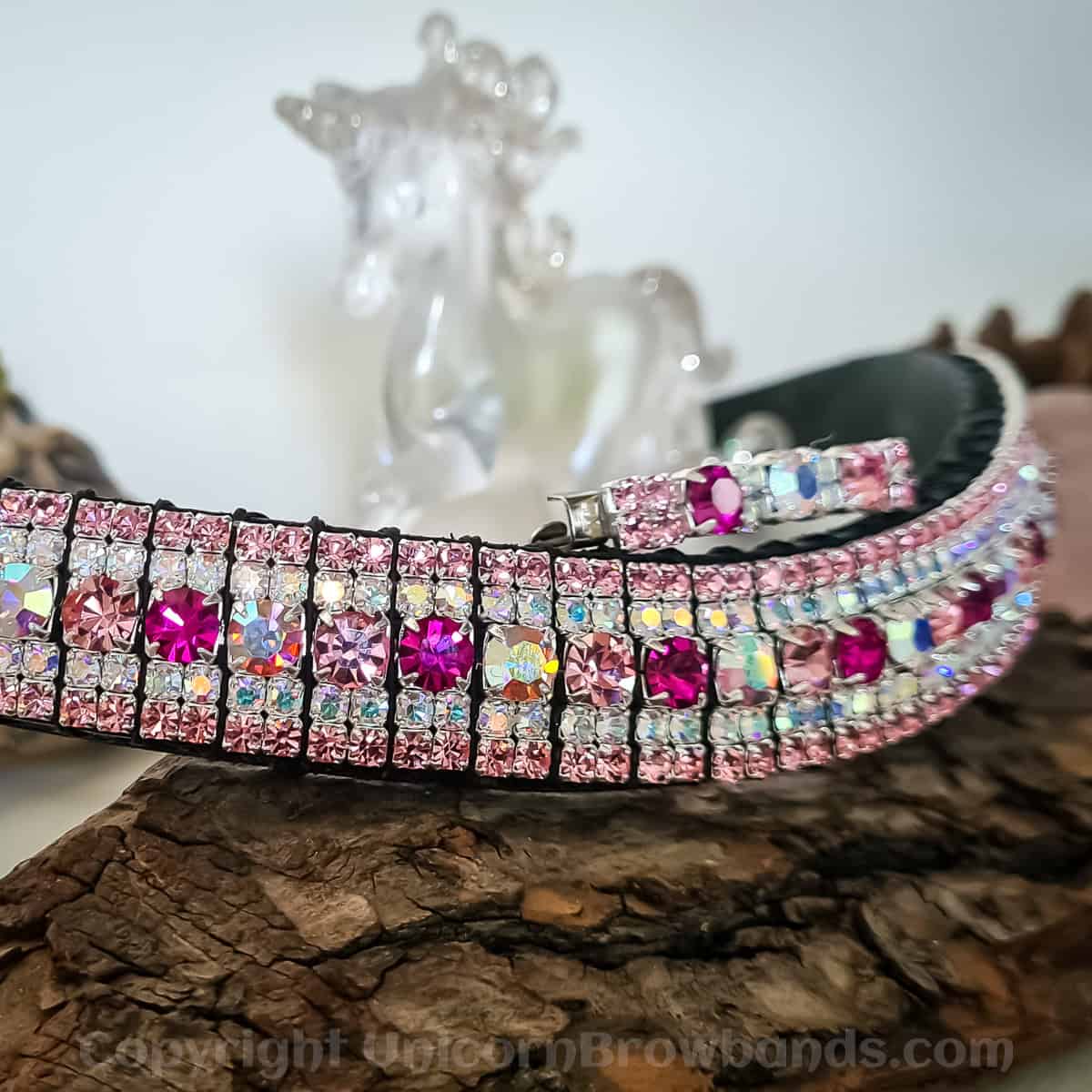 Princess Pink Alternating Pinks Browband: Stunning Handmade Equestrian Elegance by Unicorn Browbands - Image 1