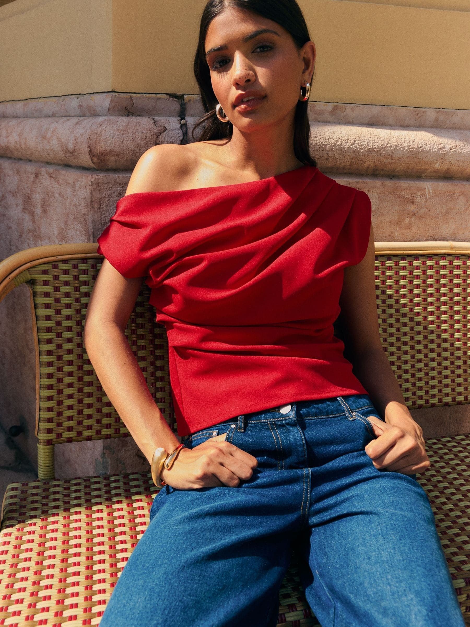 Friends Like These Red Off The Shoulder Top - Image 1